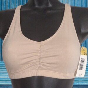 Vintage Fruit of the Loom Beige Sports Bra Size 34 But Runs Smaller.